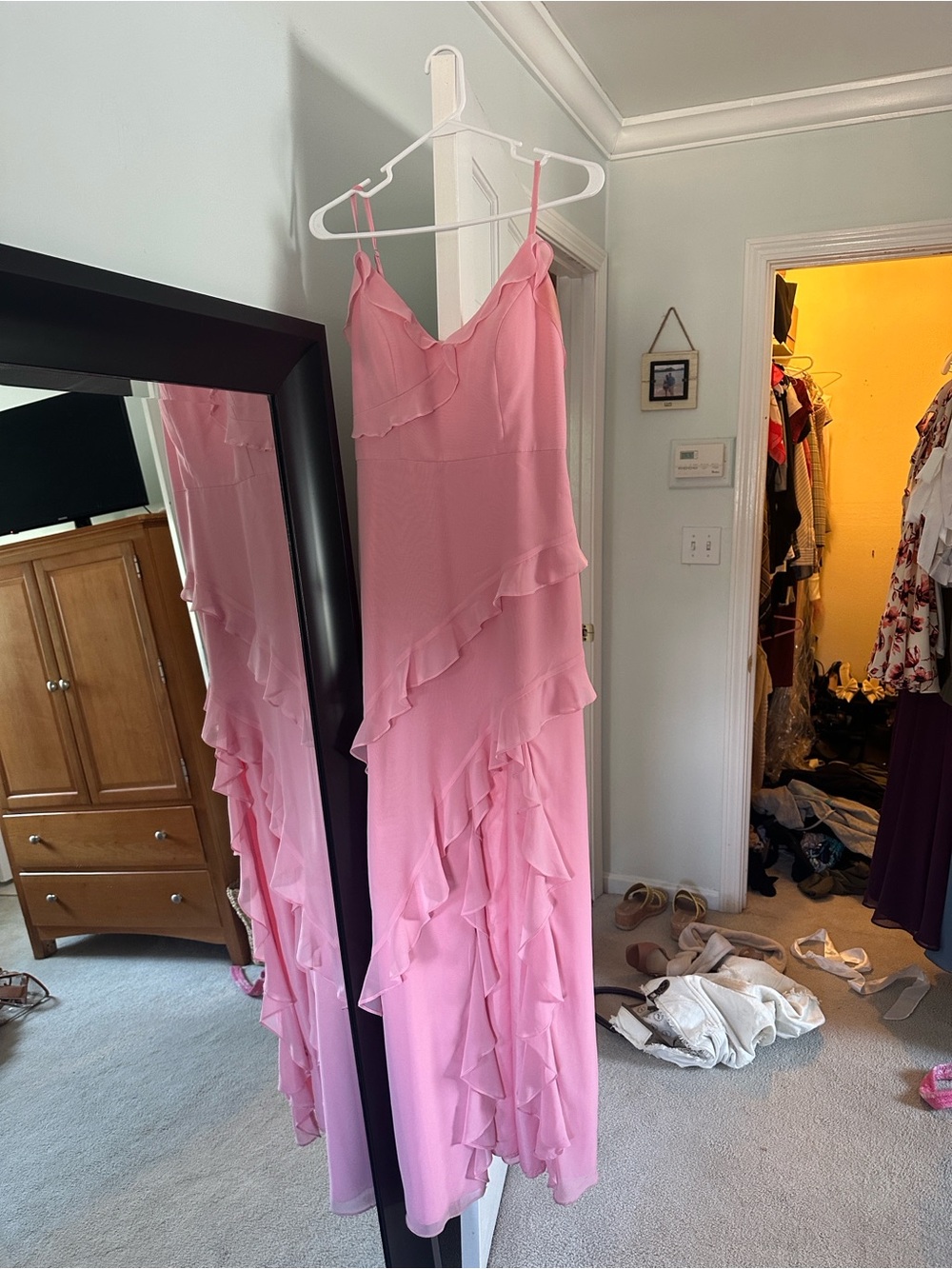 Revelry Pink Ruffle High-Low Maxi Dress - Picture 2 of 4